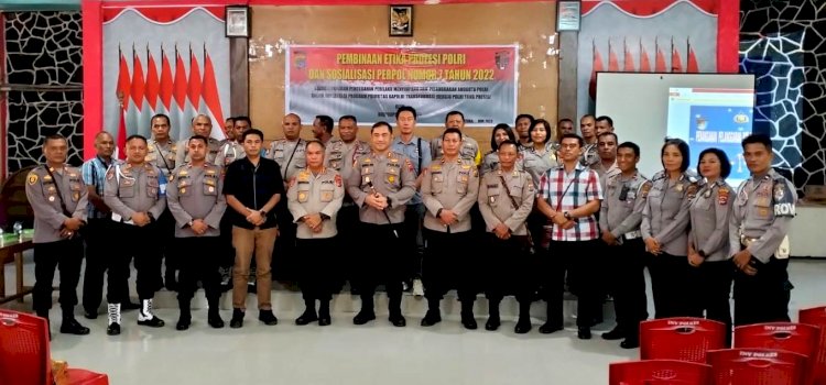 Kunjungi Polres Flotim, Kabid Propam Sosialisasikan Perpol Nomor 7 Tahun 2022 Dan Pembinaan Etika Profesi Polri