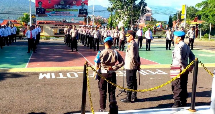 Apel Perdana, Kapolres Flotim Tekankan Tiga Poin Penting Kepada Anggotanya