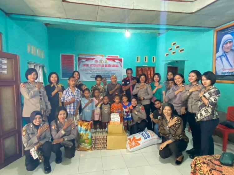 Peduli Kasih Polwan Polres Flotim Gelar Bakti Kesehatan Dan Bakti Sosial, Bersama Anak Panti Asuhan Dalam Rangka HUT Polwan Ke-75