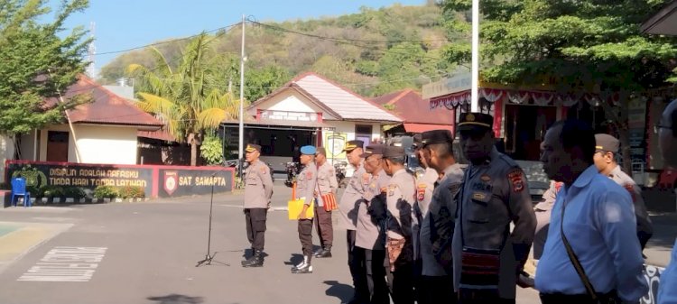 Arahan Kapolres Flotim Pada Apel Rutin Mingguan