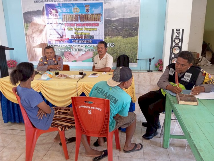 Alternatif Solusi di Jumat Curhat bersama Kapolsek Wulanggitang di desa Pululera.