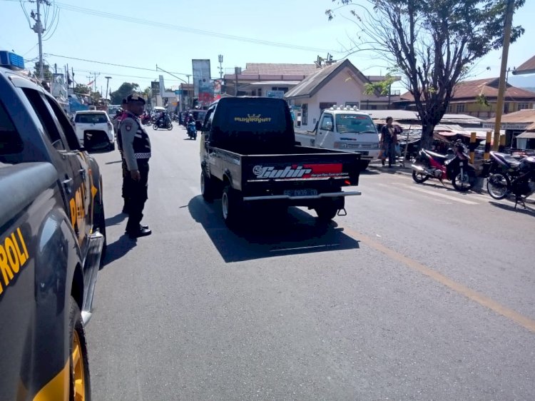 Jamin Situasi Aman Dan Kondusif, Sat Samapta Polres Flotim Lakukan Giat Rutin Patroli Kota