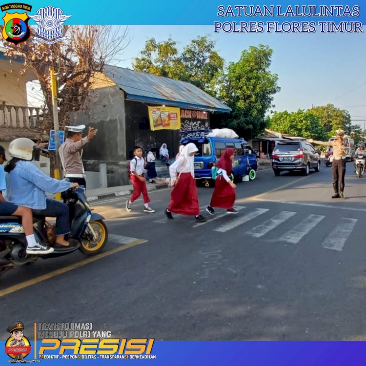 Peduli Keselamatan Satuan Lalulintas Polres Flotim Laksanakan kegiatan rutin membina ketertiban lalulintas dalam kota Larantuka