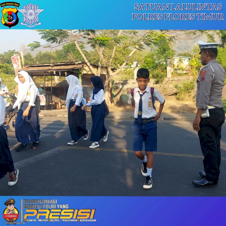 Peduli Keselamatan Satuan Lalulintas Polres Flotim Laksanakan kegiatan rutin membina ketertiban lalulintas dalam kota Larantuka