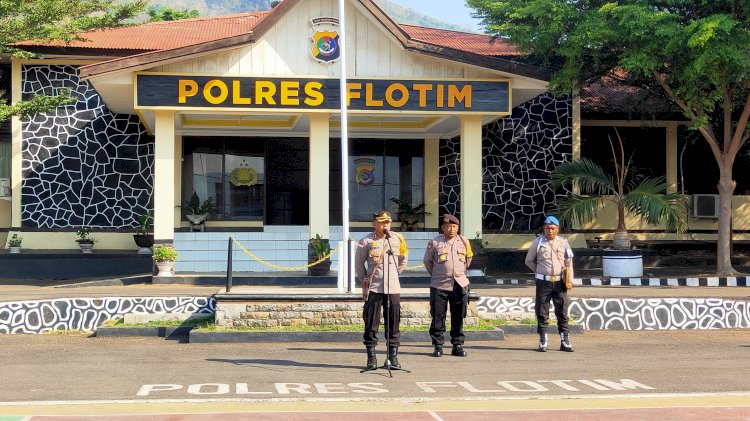 Dalam rangka Pemilu 2024 Kapolres Flotim Tegaskan hal ini kepada Anggotanya.