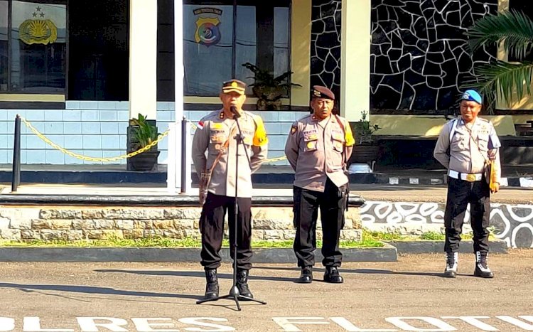 Pimpin Apel Pagi, Ini Arahan kapolres Flotim kepada Personilnya