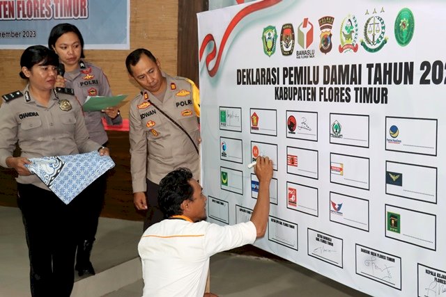 Polres Flotim Deklarasikan Pemilu Damai Tahun 2024