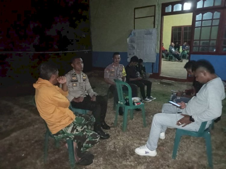 Hadir Berikan Keamanan, Bhabinkamtibmas Monitoring Kegiatan Kampanye Calon Anggota DPRD Flores Timur