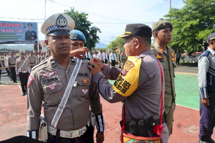 Polres Flotim Melaksanakan Apel Gelar Pasukan Operasi Lilin Turangga 2023