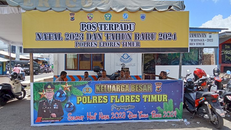 Hari Pertama Operasi Lilin Turangga 2023 Pos Terpadu Polres Flotim Jaga Situasi Keamanan Tetap Kondusif