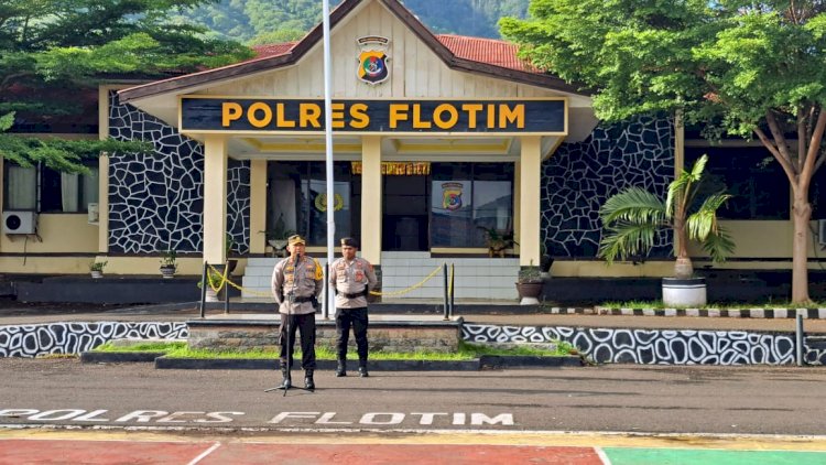 Kapolres Flotim Pimpin Apel Pengamanan Pergantian Malam Tahun Baru 2024 , Ini Arahannya Kepada Personil