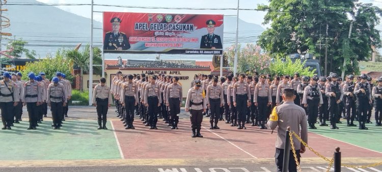 Apel pergeseran Personil BKO Polda NTT ke lokasi erupsi gunung Lewotobi.