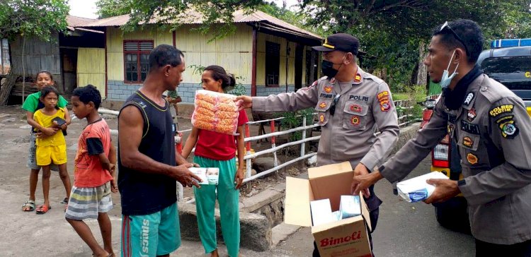 Pimpin Patroli Gabungan, Kapolsek Berikan Himbauan dan Bantuan Diwilayah Terdampak Erupsi Gunung Lewotobi