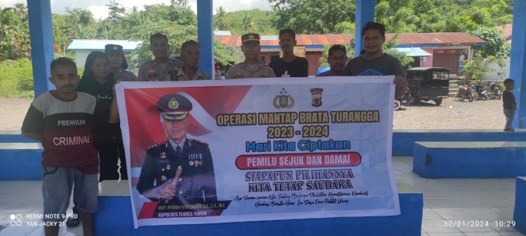 Satuan Sat Binmas Polres Flotim Himbau Warga Dalam Rangka Operasi Mantap Brata