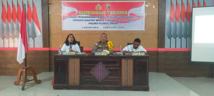 BIMTEK Kesiapan PAM TPS POLRES FLOTIM Pada Pemilu serentak 2024.