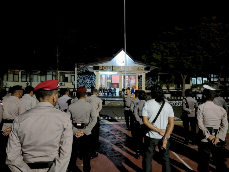 Polres Flotim Menggelar Apel Siaga Pengawasan Masa Tenang, Pemungutan Dan Perhitungan Suara Pemilihan Umum 2024