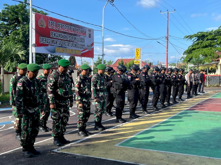 Sinegritas TNI POLRI, Polres Flotim Laksanakan Patroli Gabungan Dalam Rangka Hari Pencoblosan Pemilu 2024