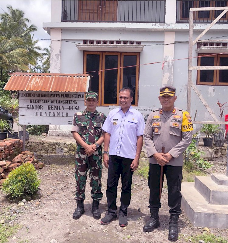 Kapolres Flotim  bersama Penjabat Bupati Flotim, Dandim 1624 Flotim lakukan pengecekan TPS saat hari H Tahap Pungut Hitung di Kab. Flotim.