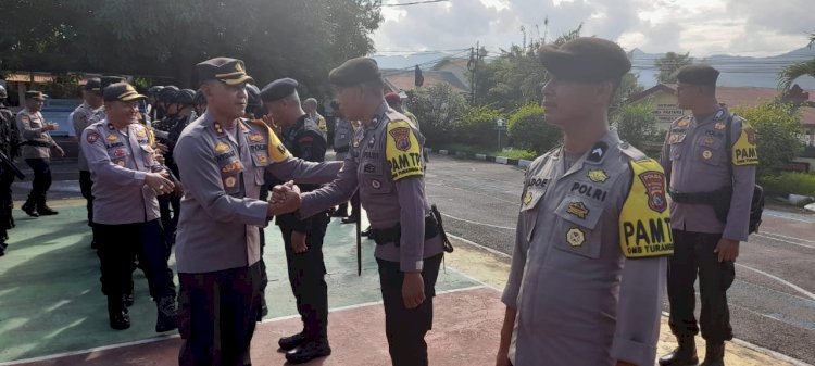 Kapolres Flotim Pimpin apel Pelepasan Personil BKO Pengamanan Pemilu 2024