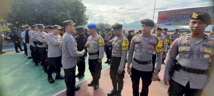 Kapolres Flotim Pimpin apel Pelepasan Personil BKO Pengamanan Pemilu 2024
