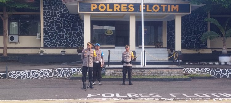 Arahan Kapolres Flotim saat Terima BKO Brimob Polda NTT dan Polairud dalam rangka Prosesi Semana Santa 2024.