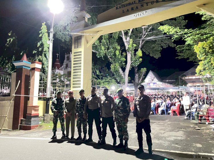 Berjalan aman, kegiatan ibadah Hari Kamis putih diamankan Personil Operasi Semana Santa.