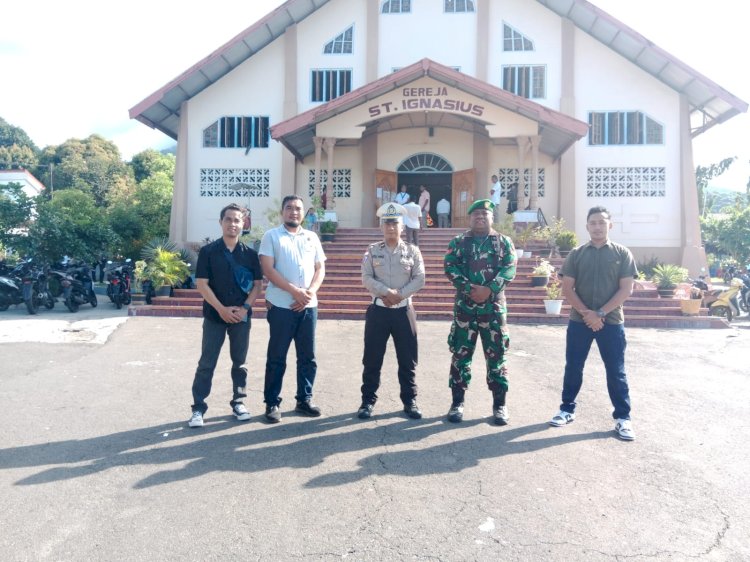 Sinegritas Polres Flotim Bersama Instansi Terkait Menjadi Garda Terdepan Mengamankan Ibadah Paskah Semana Santa