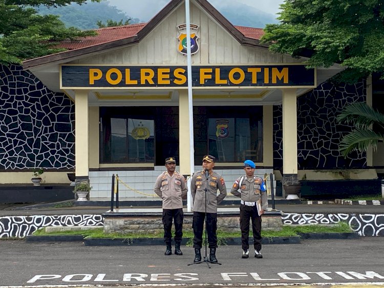 Pimpin Apel Pagi, Kapolres Flotim Tekankan Tugas Pelaksanaan Profesional Dan Etika Dalam Bertugas Kepada Personilnya