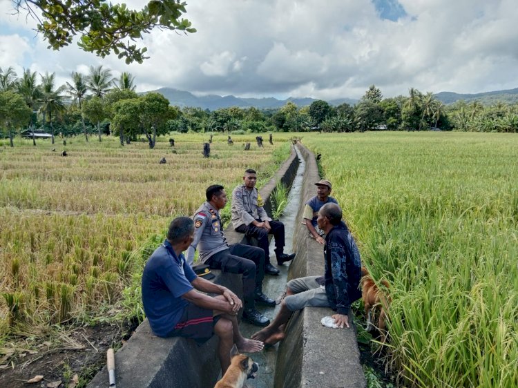 Kapolsek Dan Bhabinkamtibmas Adonara Barat Galang Serta Sambang Warga Dusun Riang Duli