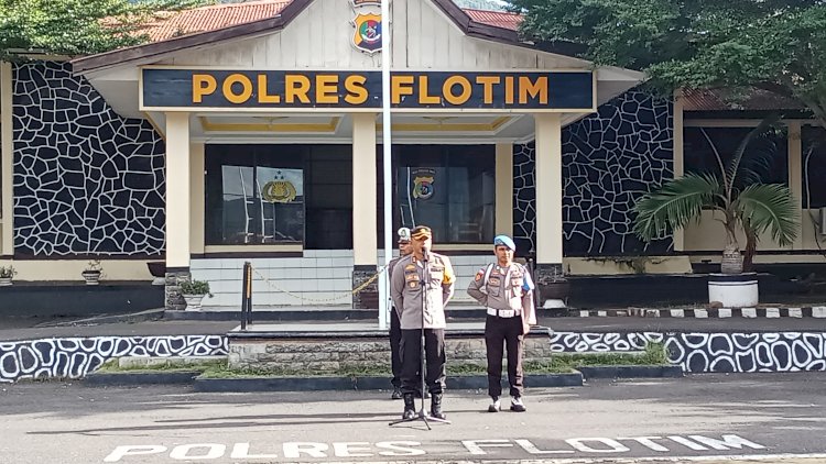 Jam Pimpinan Apel Pagi, Kapolres Flotim Cek Kehadiran Personilnya