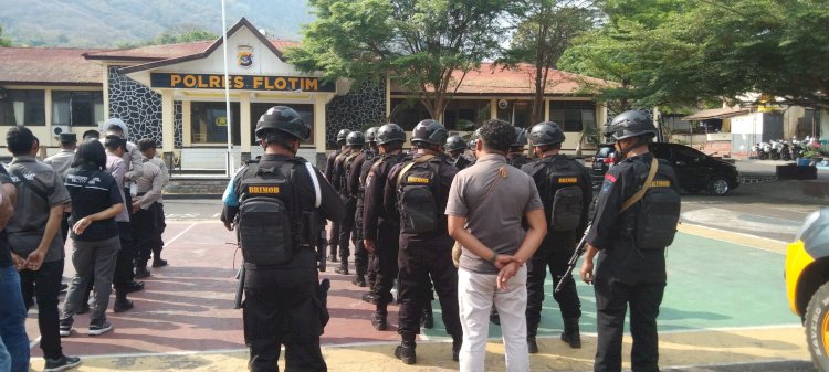 Pengamanan Hari Pertama Kampanye Pilkada Bupati dan Wakil Bupati Kab. Flotim 2024 berjalan aman.