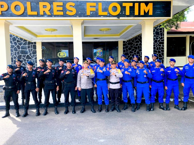 Pengamanan Semana Santa 2025 Selesai, Polres Flotim Lepas Personel Bko Brimob Dan Pol Air