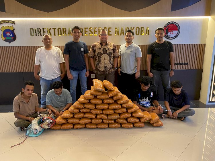 Polisi Gagalkan Peredaran 47 Kg Ganja di Sumbar, 4 Tersangka Ditangkap