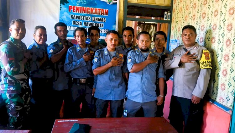 Bripka Marno Berikan Pembekalan dalam Peningkatan Kapasitas Linmas Desa Nawokote