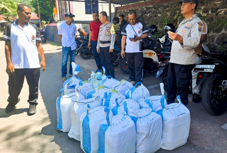 Satgas Operasi Pekat Polres Flotim berhasil amankan Ratusan Liter Miras di Waibalun