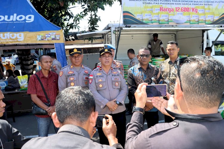 Polres Flotim Gelar Gerakan Pangan Murah, 4,25 Ton Beras Terjual dalam Satu Hari