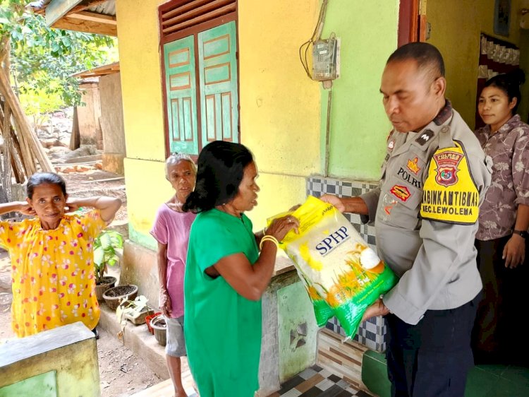 Gerakan Pangan Murah, Polres Flotim : 2 Ton Beras SPHP Ludes Terjual di Kecamatan Lewolema