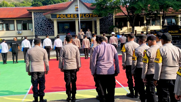 Pimpin Apel Jam Pimpinan, Kapolres Flotim Tekankan Disiplin, Kesehatan, Kebersihan dan Tanggung Jawab