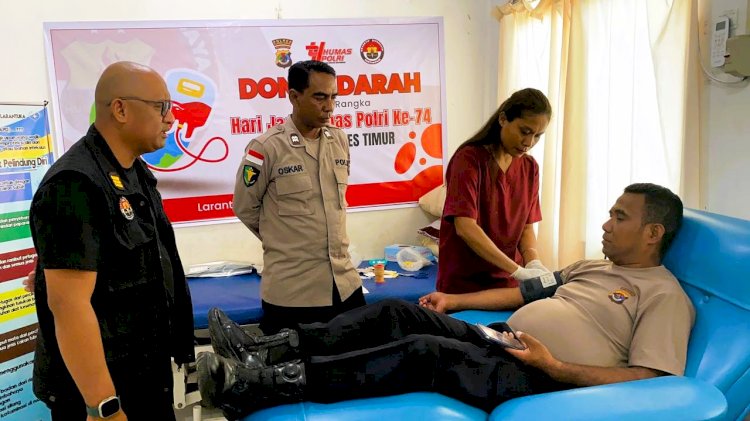 Setetes Darah Sejuta Harapan, Polres Flores Timur Gelar Donor Darah Peringati Hari Jadi Humas Polri ke-74
