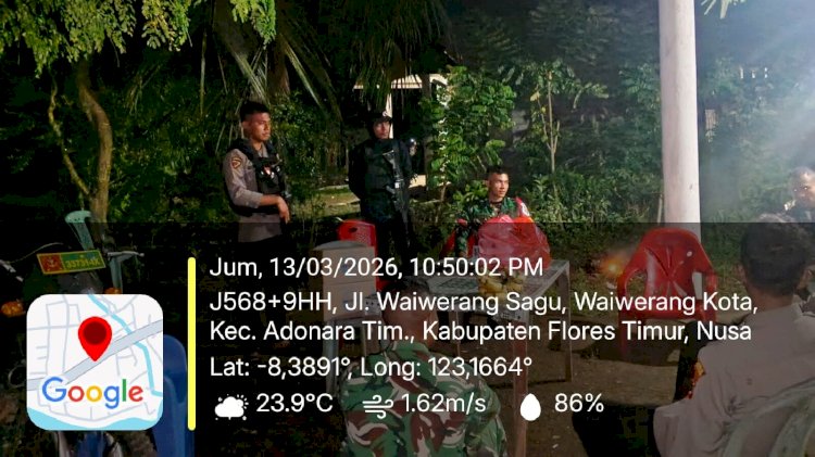 ‎Polisi Gelar Patroli Jalan Kaki di Perbatasan Lewonara–Bele, Pastikan Situasi Tetap Kondusif