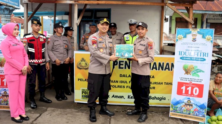 Bingkisan Lebaran untuk Garda Terdepan, Kapolres Flotim Kunjungi Pos Pengamanan