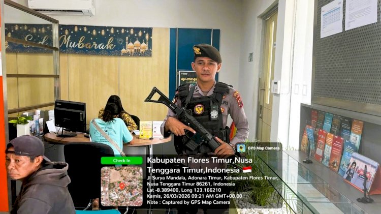 Pamobvit Polres Flotim Perketat Pengamanan Objek Vital Perbankan