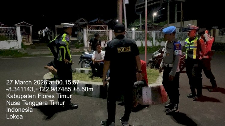 Patroli Malam UKL I Polres Flotim, Sasar Titik Rawan Hingga Weri dan Sandominggo