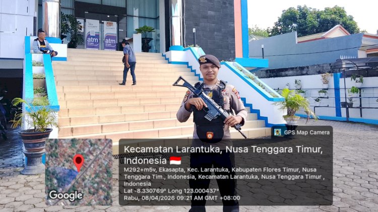 Antisipasi Kejahatan, Pamobvit Polres Flotim Amankan Sejumlah Bank di Flotim