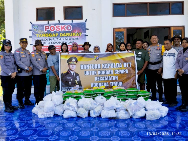 Kepedulian Kapolda NTT, Ratusan Paket Sembako Disalurkan untuk Korban Gempa Adonara Timur