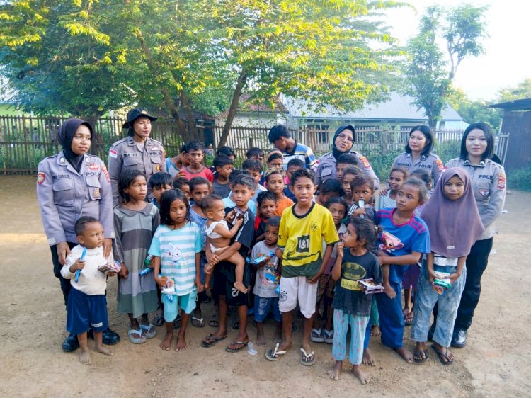 Senyum Kembali Terpancar, Polwan Polwan Polres Flotim Gelar Trauma Healing