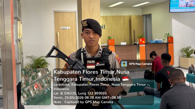 Unit Pamobvit Sat Samapta Polres Flores Timur Hadir Beri Rasa Aman di Sejumlah Objek Perbankan