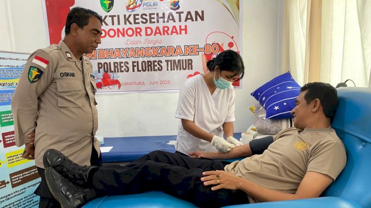 Bhakti Kesehatan Hari Bhayangkara ke-80, Polres Flores Timur Bantu Penuhi Stok Darah RSUD