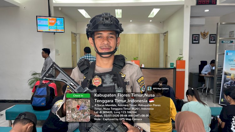 Pengamanan Objek Vital Terus Diperkuat, Pamobvit Polres Flores Timur Pastikan Aktivitas Perbankan Kondusif