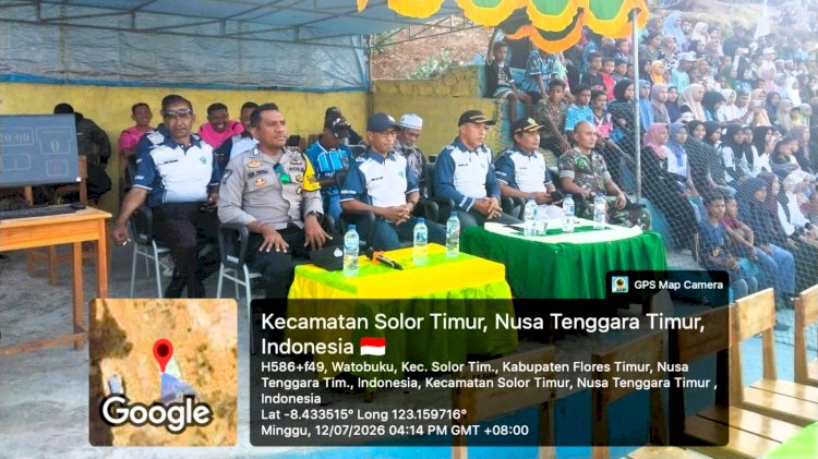 Final Manda Cup IV Berlangsung Aman, Bhabinkamtibmas Polres Flores Timur Pastikan Pengamanan Maksimal